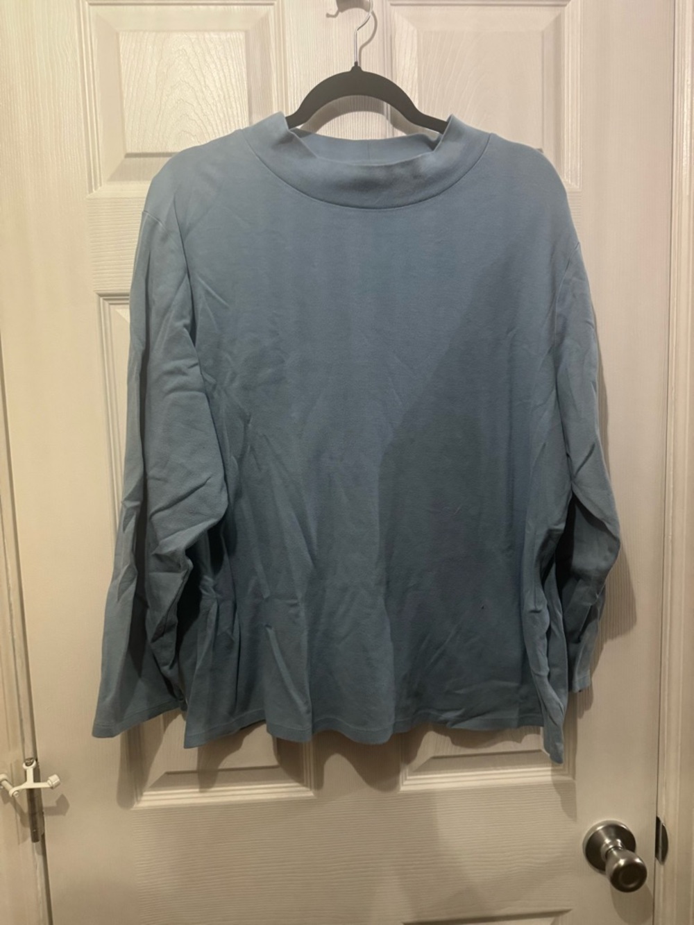 croft & barrow Dusty Blue Long-Sleeve Mock Turtleneck